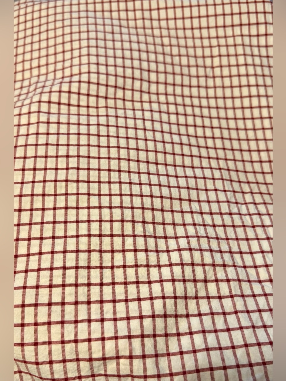 Daniel Cremieux Red & White Tattersall Check Full Flat Sheet
